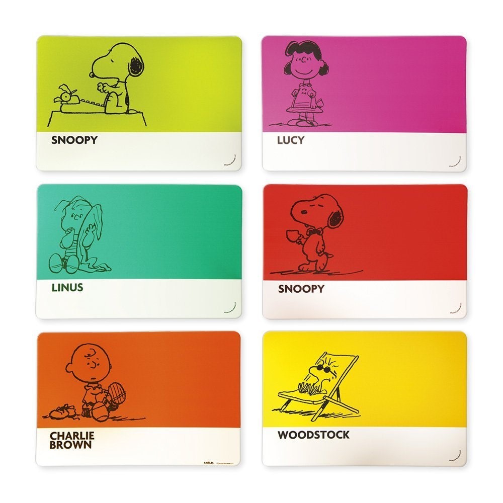 Peanuts - Set 6 tovagliette colazione - Linus Snoopy Charly Brown